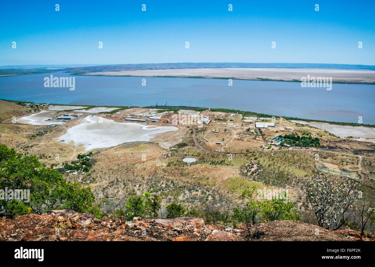 Australien, Western Australia, Kimberley-Region, Wyndham, Cambridge Gulf, Wyndham Hafen von West Bastion Lookout Stockfoto