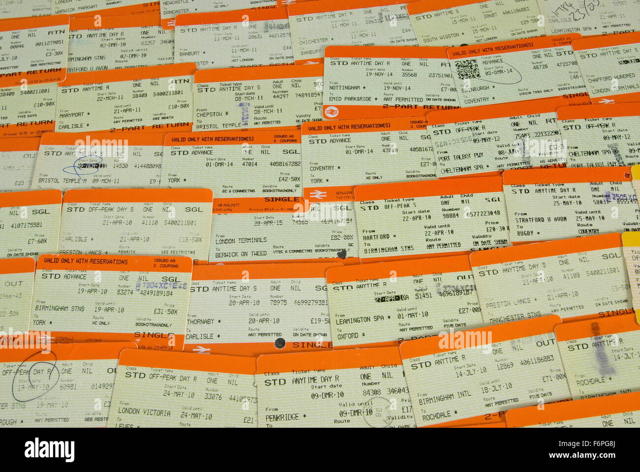 Bahn Tickets abstrakt Stockfoto