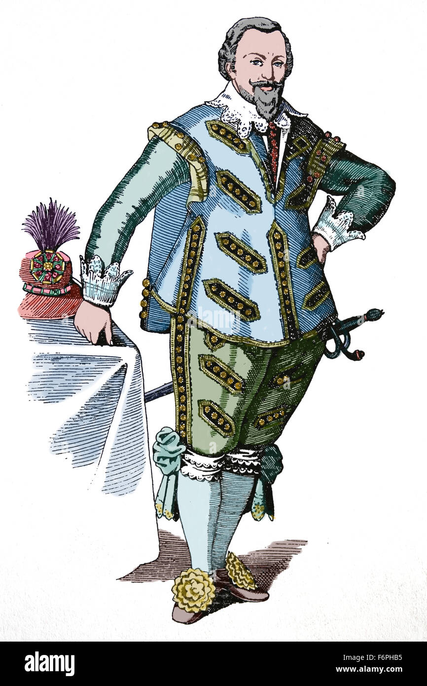 Niederlande. Niederländischen Prinzen. Barock. 17. Jahrhundert. Gravur. Farbe. Stockfoto
