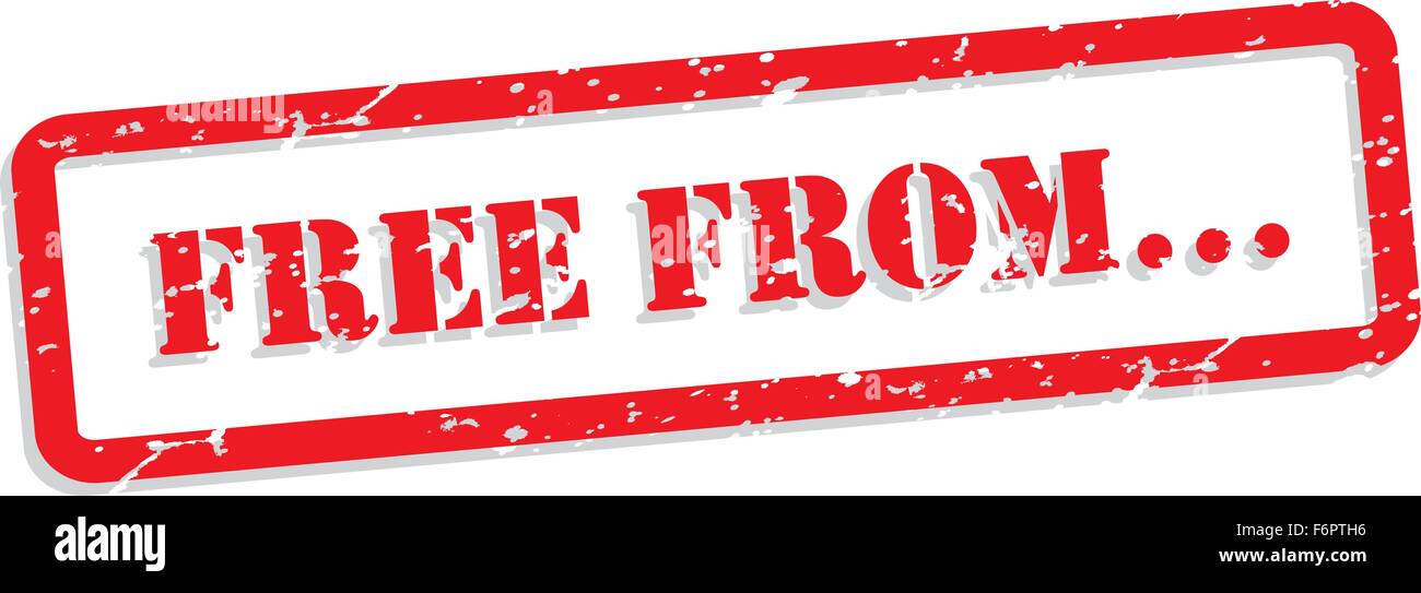 Frei von roten Stempel Vektor für Lebensmittel Ernährungskonzept Stock Vektor