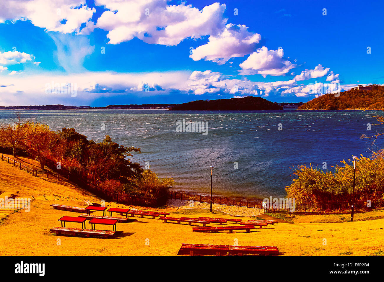 Lake Hamana in der Präfektur Shizuoka ist Japans zehntgrößte See Stockfoto