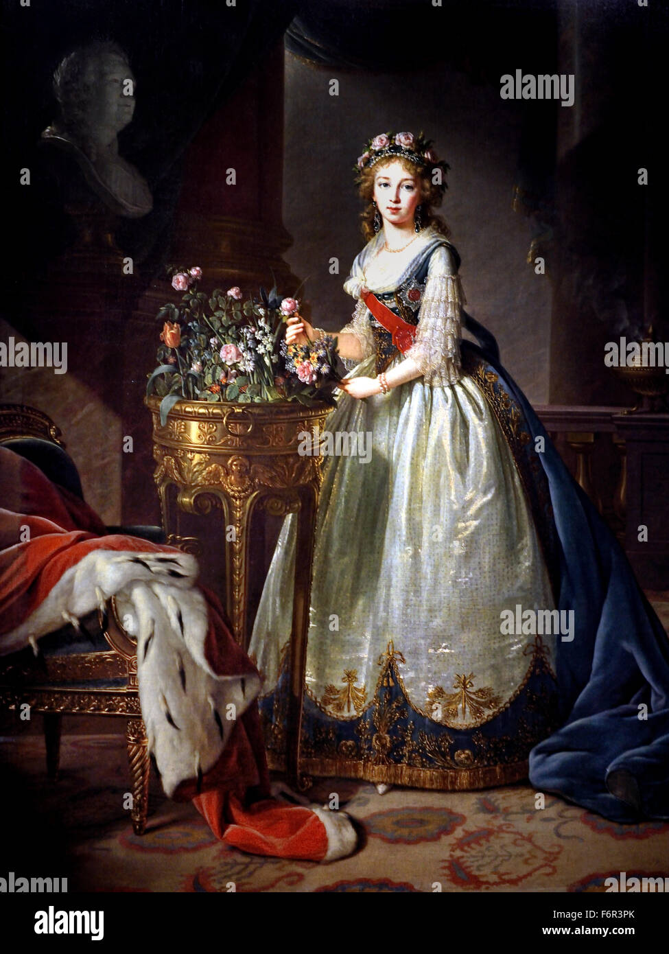 Elizaveta Alexeevna mit Rosen 1795, Hermitage Russland) Marie Élisabeth Louise Vigée Le Brun 1755 –1842 Paris Französisch Frankreich (Rokoko klassizistischen Maler) Stockfoto