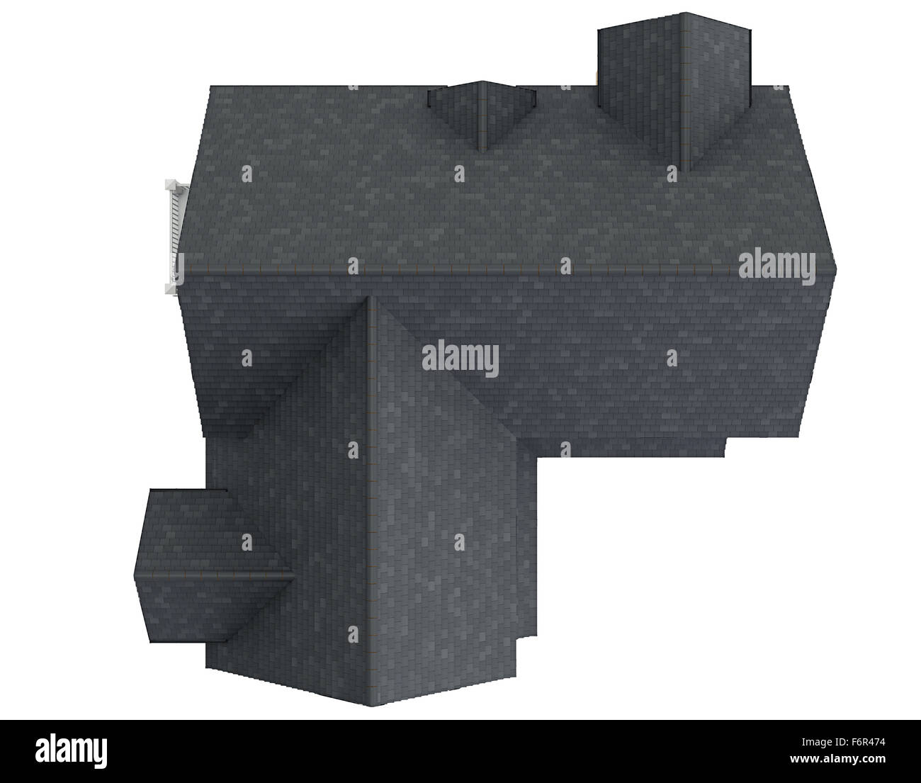 Haus Ziegeldach, Ansicht von oben Stockfoto