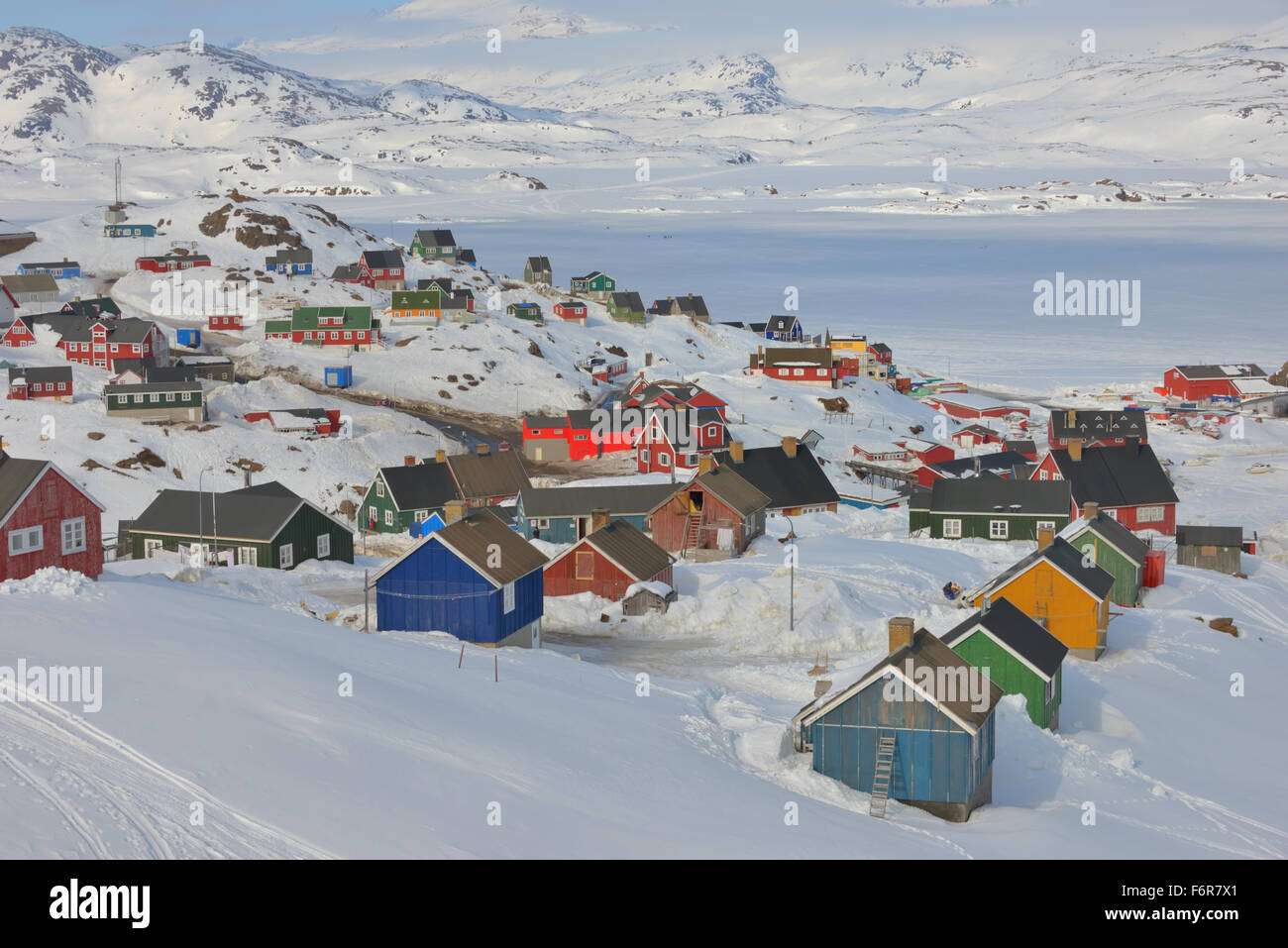 Grönland beherbergt im Frühling Stockfoto