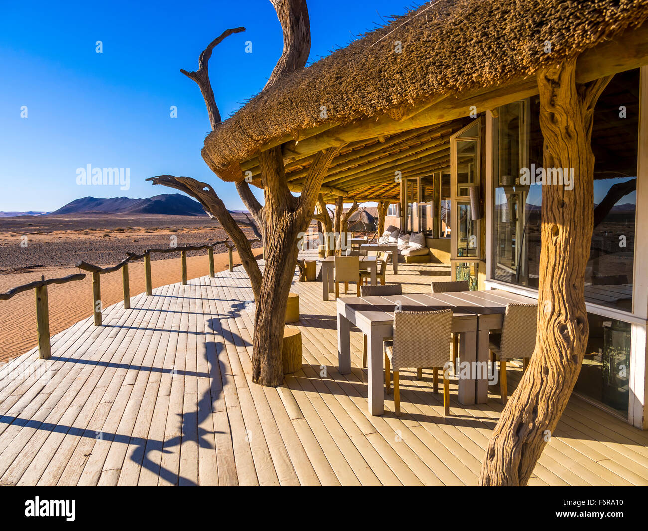 Little Kulala Lodge, Kulala Wilderness Reserve, Namib-Wüste, Hardap Region, Namibia Stockfoto