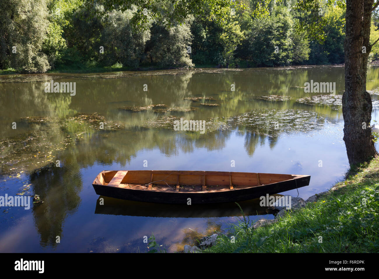 Boot am Carennac, Dordogne Stockfoto