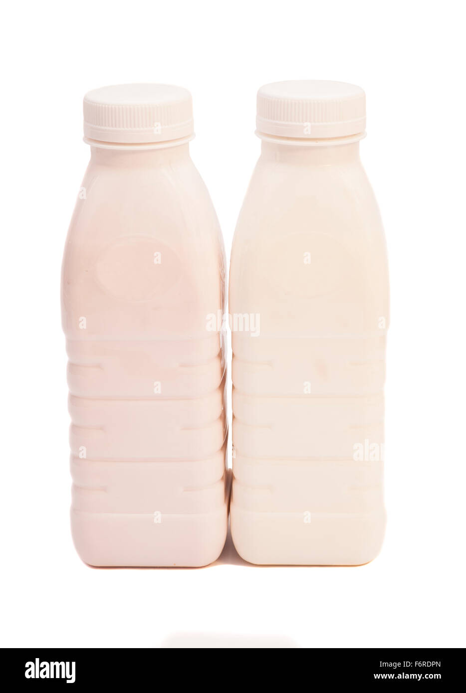 Joghurt Drink Plastikflaschen, Isolated On White Background ...