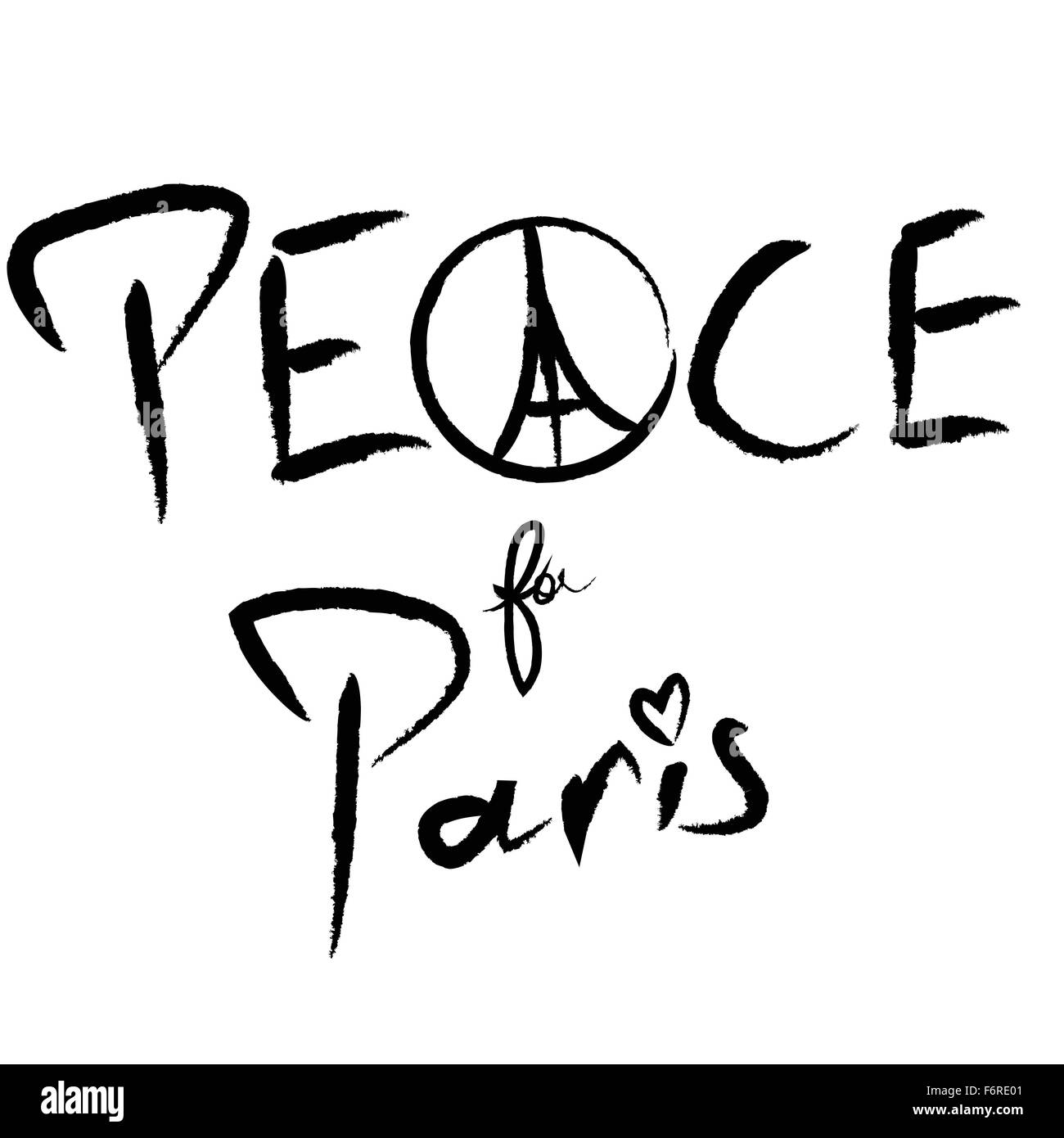 Frieden für Paris Vektor Hand gezeichnet Illustration Stock Vektor