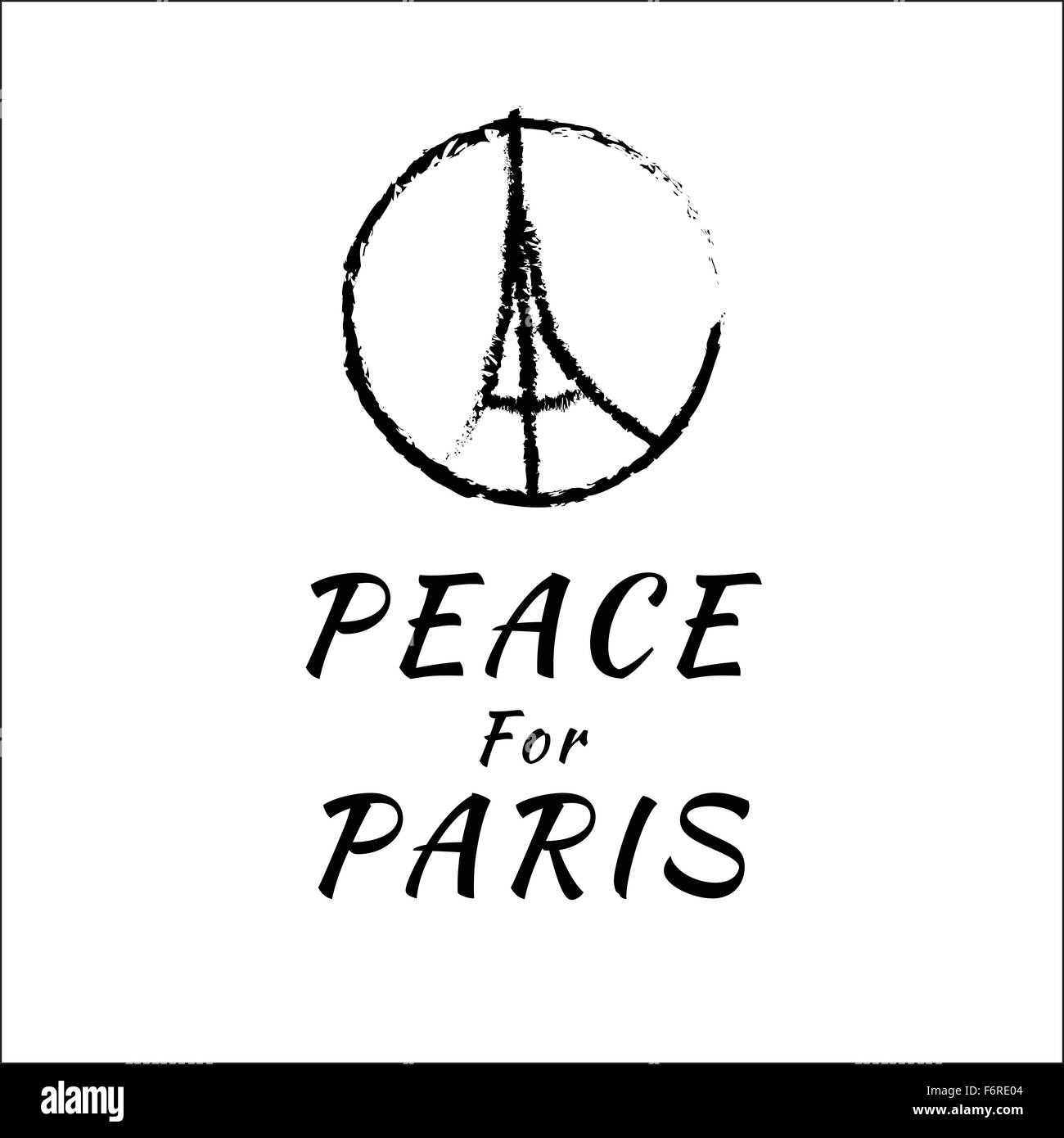 Frieden für Paris Vektor Hand gezeichnet Illustration Stock Vektor
