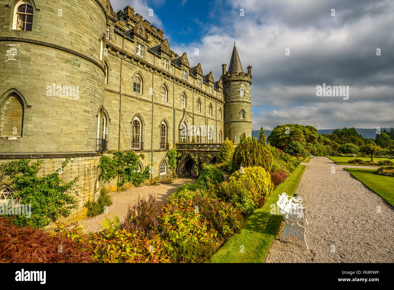 Inveraray Castle in westlichen Schottland, am Ufer des Loch Fyne Stockfoto