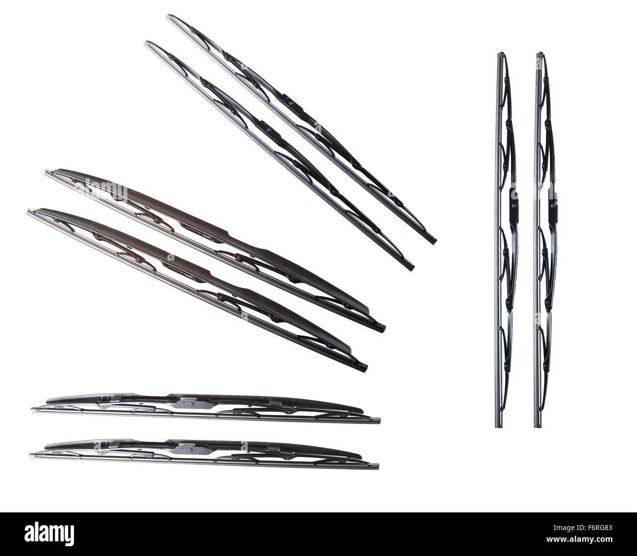 Scheibenwischer auf einem weißen Hintergrund, Wischerblatt Stockfoto
