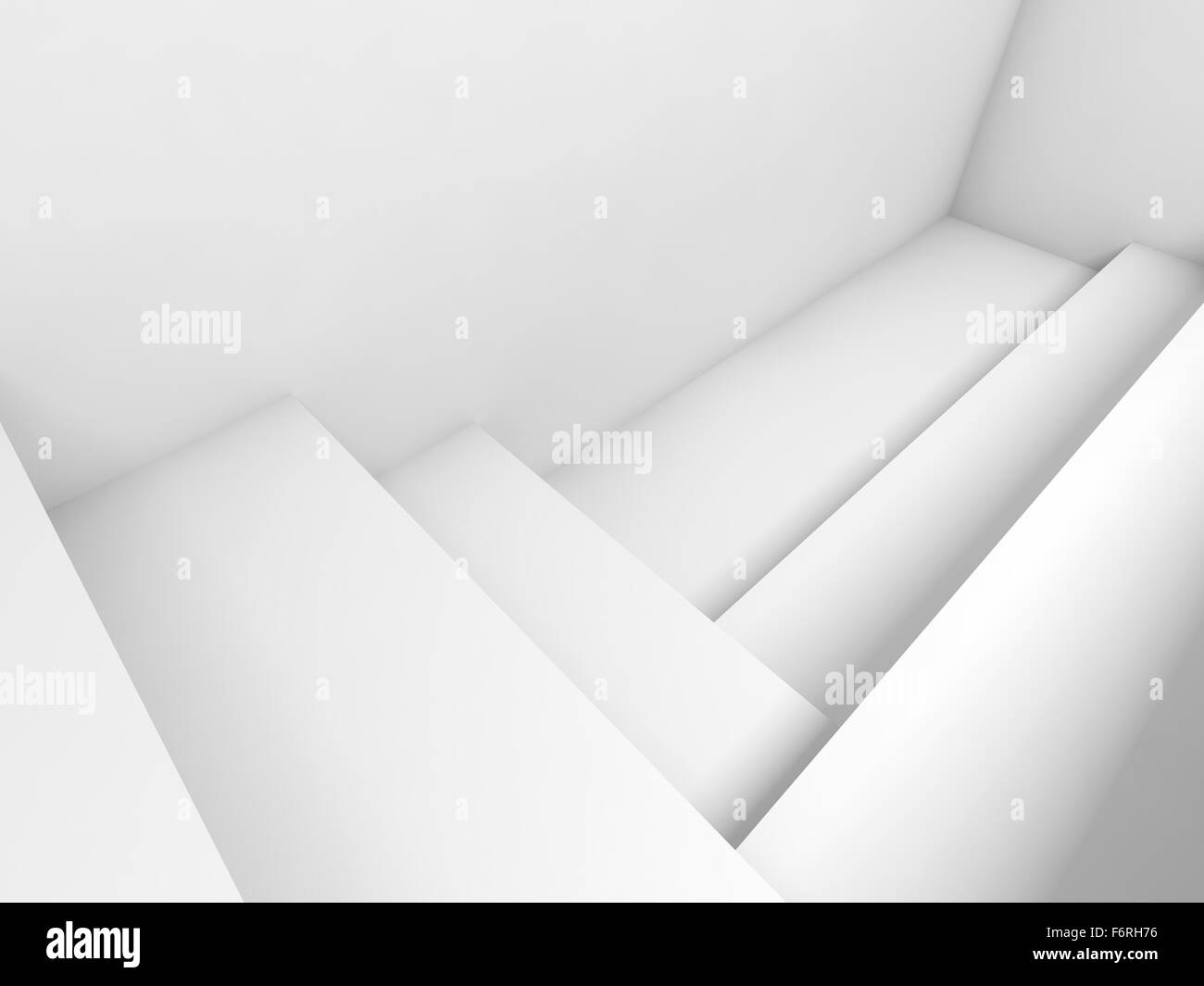 Abstrakt weiß Architektur Hintergrund, Zimmer mit Rechteck-Konstruktionen, 3d illustration Stockfoto