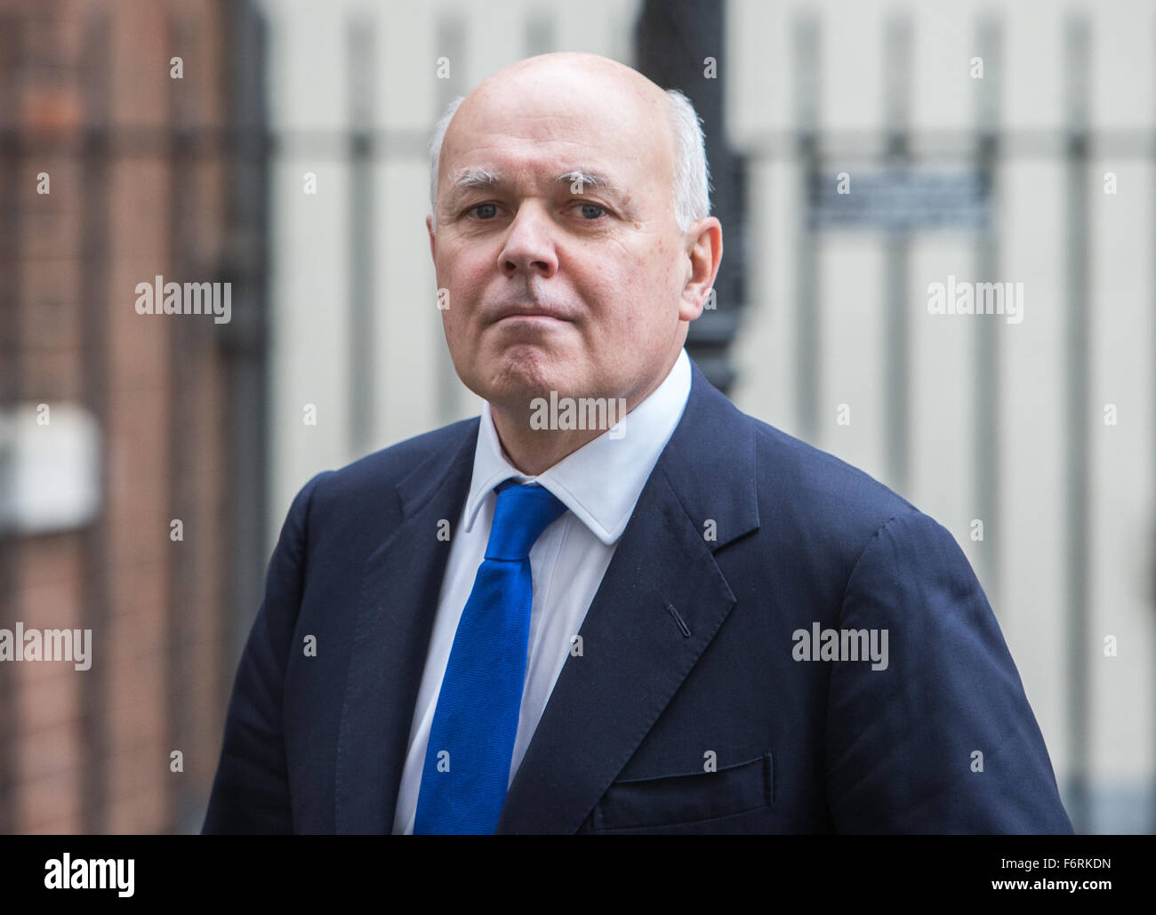 Iain Duncan Smith, Arbeits- und Rentenministerium Sekretär in der Downing Street für eine Kabinettssitzung Stockfoto