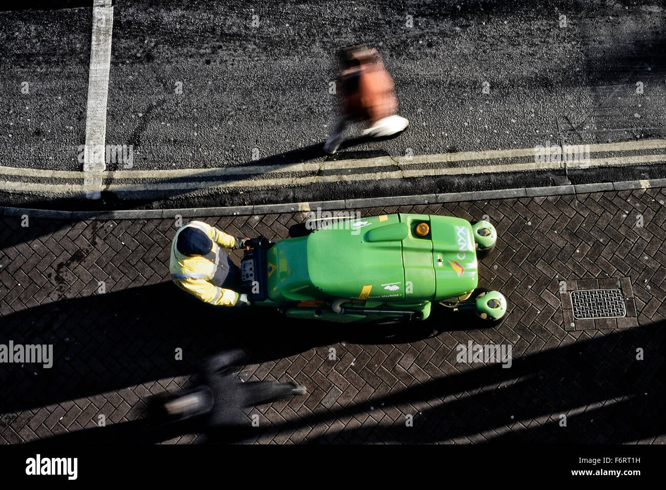 Die Green Machine Straße sauberer. Stockfoto