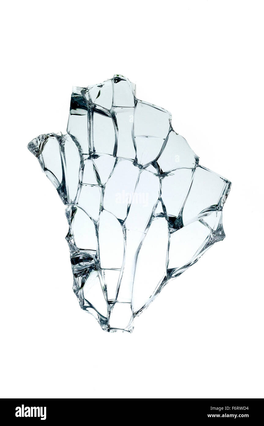 Nahaufnahmen von einem zerbrochenen Glas Stockfoto
