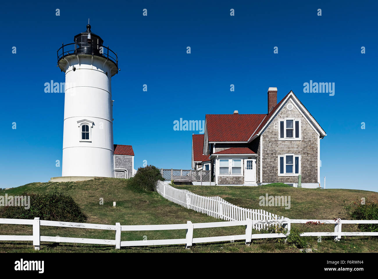 Nobska Point Lighthouse, Falmouth, Cape Cod, Massachusetts, USA Stockfoto