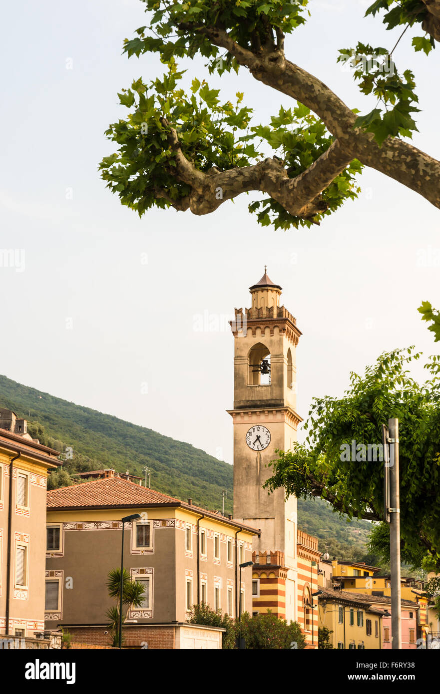 Turm in Castelletto di Brenzone (Gardasee, Italien) Stockfoto