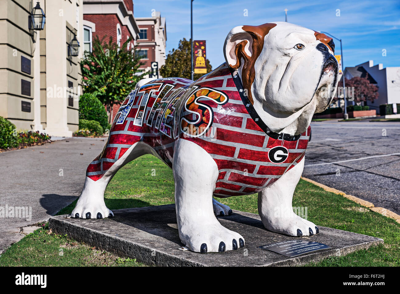 Universität von Georgia Bulldog Skulptur, Athens, Georgia, USA Stockfoto