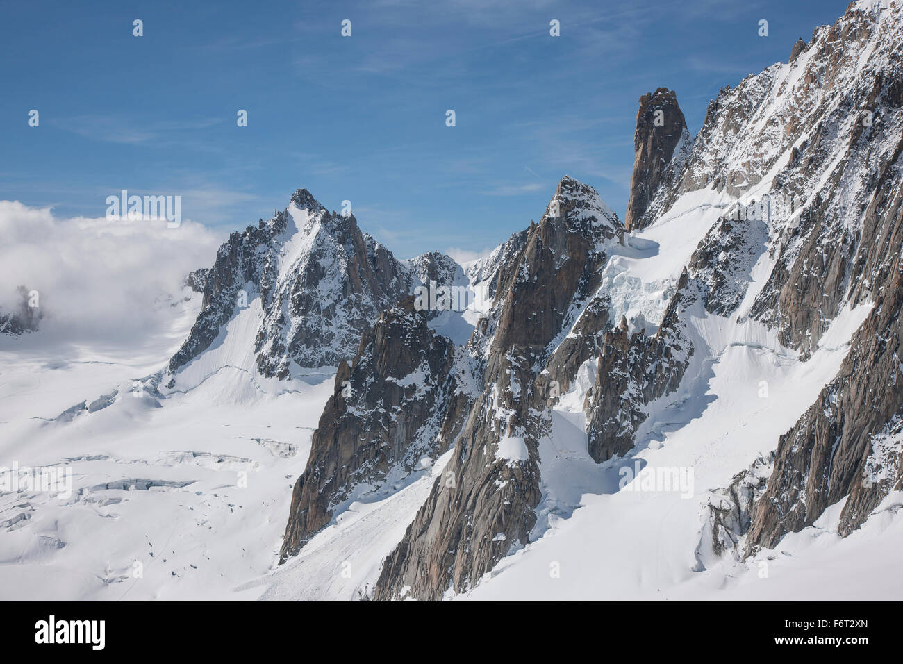 Mont Blanc im Schnee, Chamonix, Frankreich Stockfoto Mont Blanc im Schnee, Chamonix, Frankreich Stockfoto