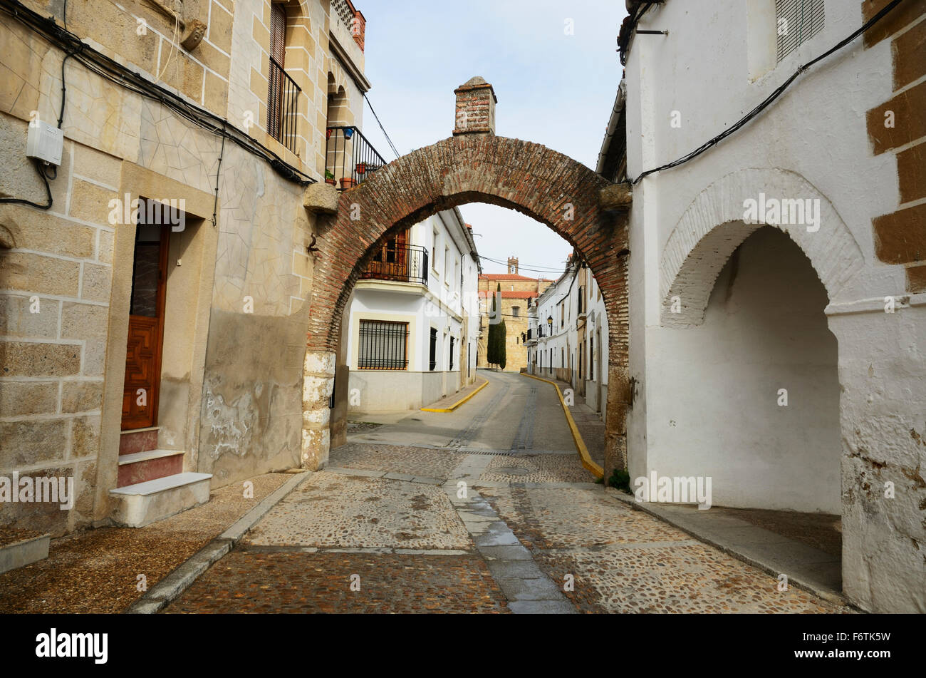 Plaza De La Constitución - Syntagma-Platz - Garrovillas de Alconetar, Cáceres. Extremadura. Spanien. Europa Stockfoto