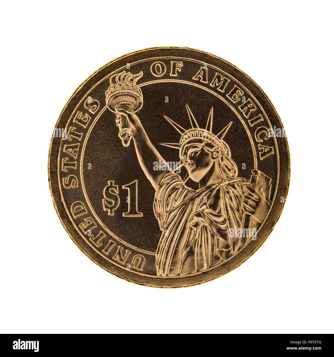 Ein-Dollar-Münze - Statue of Liberty Stockfoto