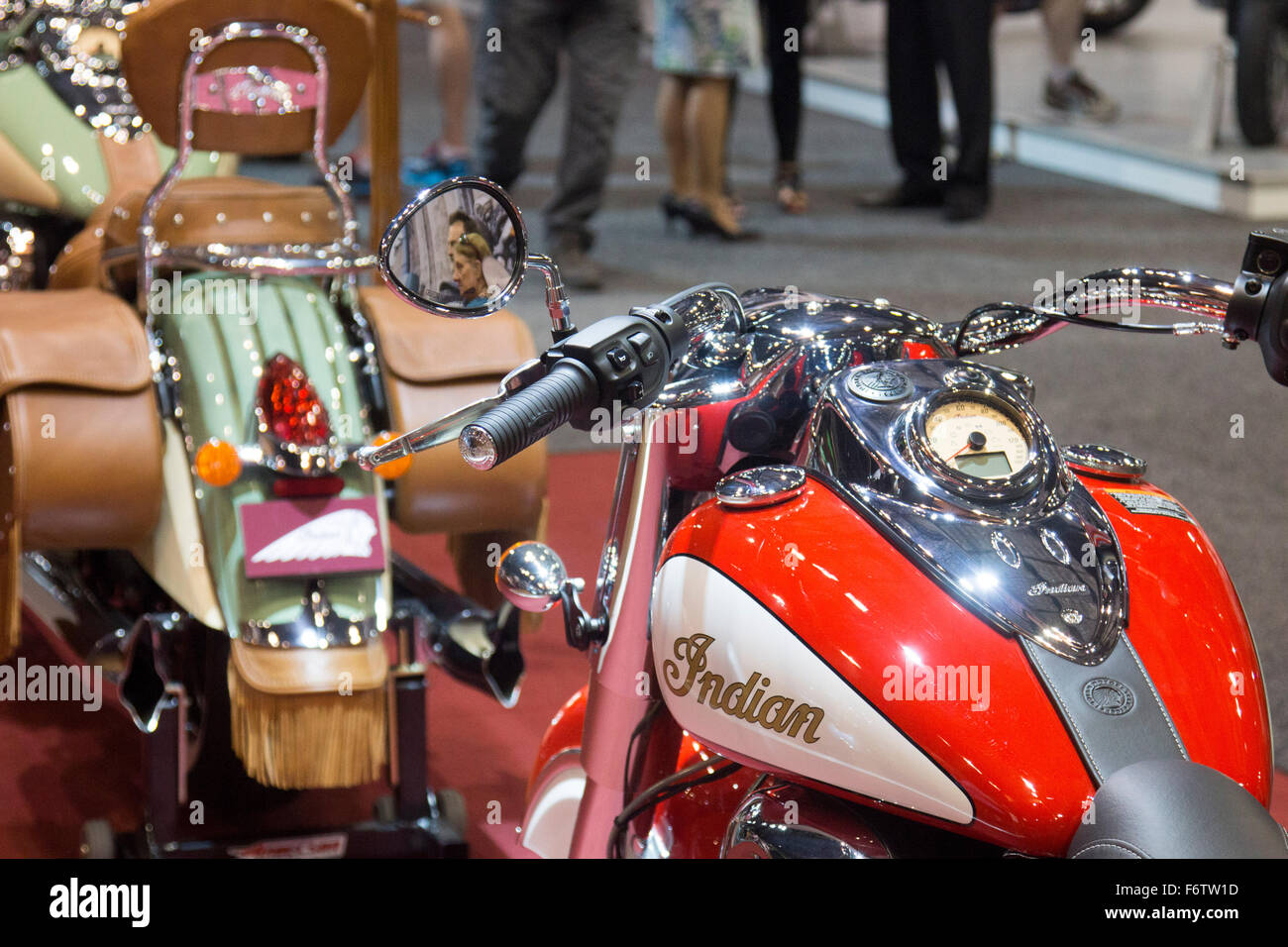 Sydney, Australien. 20. November 2015. Sydney Motorcycle Show Eröffnungstag. Indian-Motorräder stehen bei der Sydney-Motorrad-Show. Bildnachweis: model10/Alamy Live-Nachrichten Stockfoto