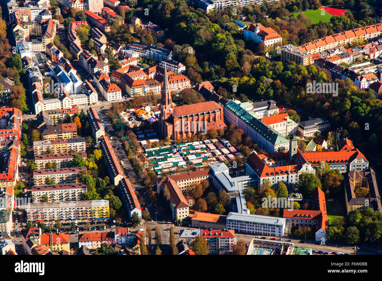 Deutschland, Bayern, München, Luftaufnahme der Auer Dult Stockfoto