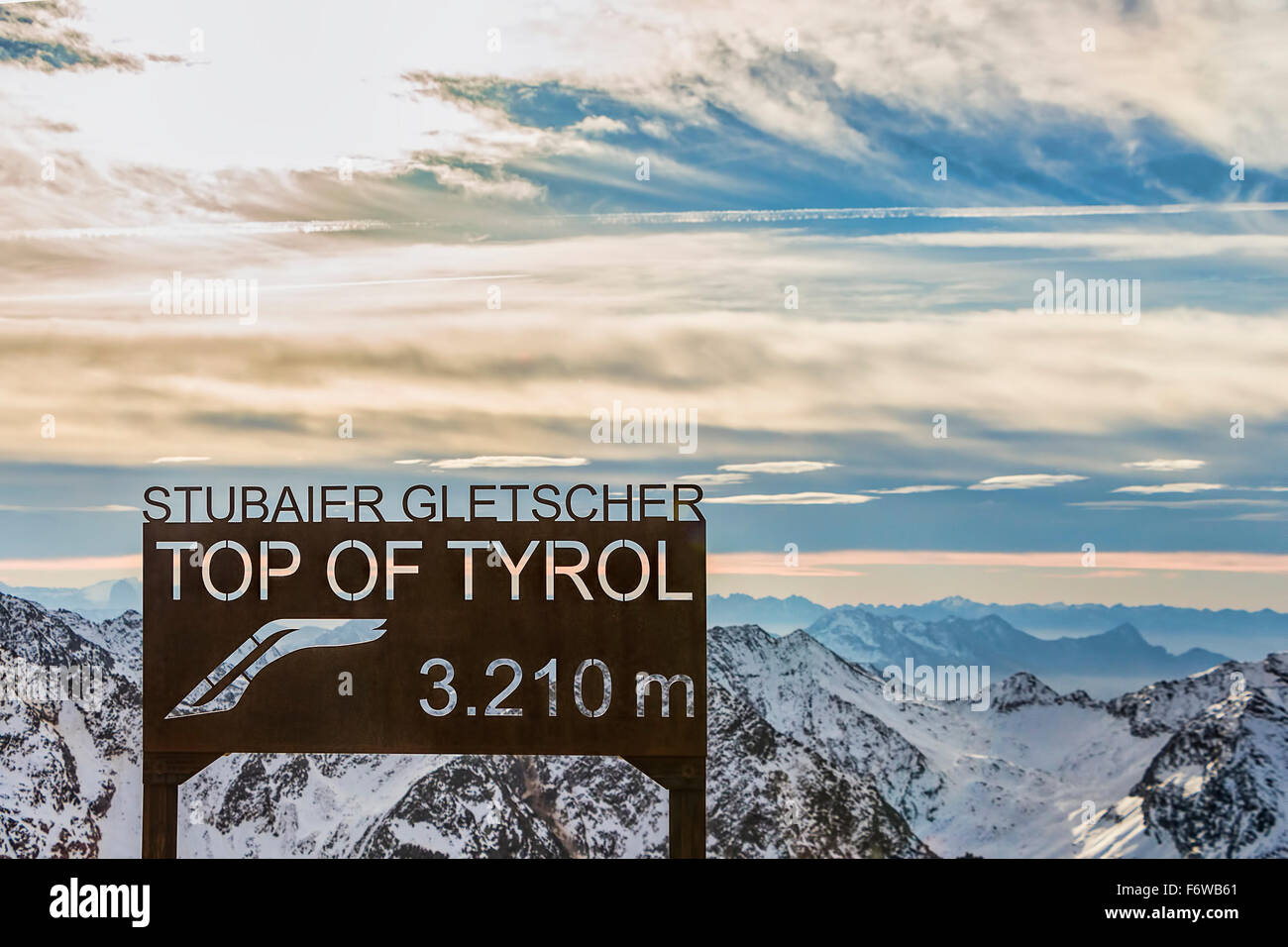 Stubaier Gletscher, Tirol, Top 3210 Meter über dem Meeresspiegel, Österreich Alpen, Europa. Stockfoto