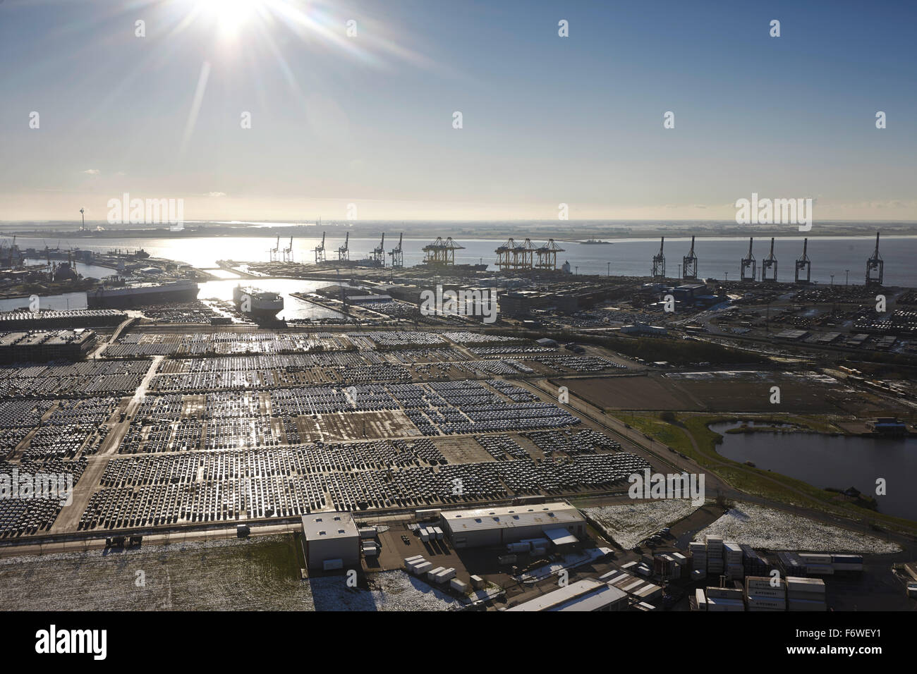 Überseehafen, Bremerhaven, Deutschland Stockfoto