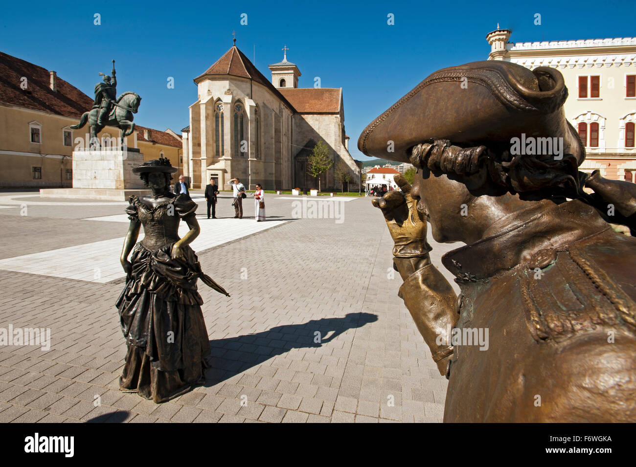 Central Square in der Festung, Alba Iulia, Siebenbürgen, Rumänien Stockfoto