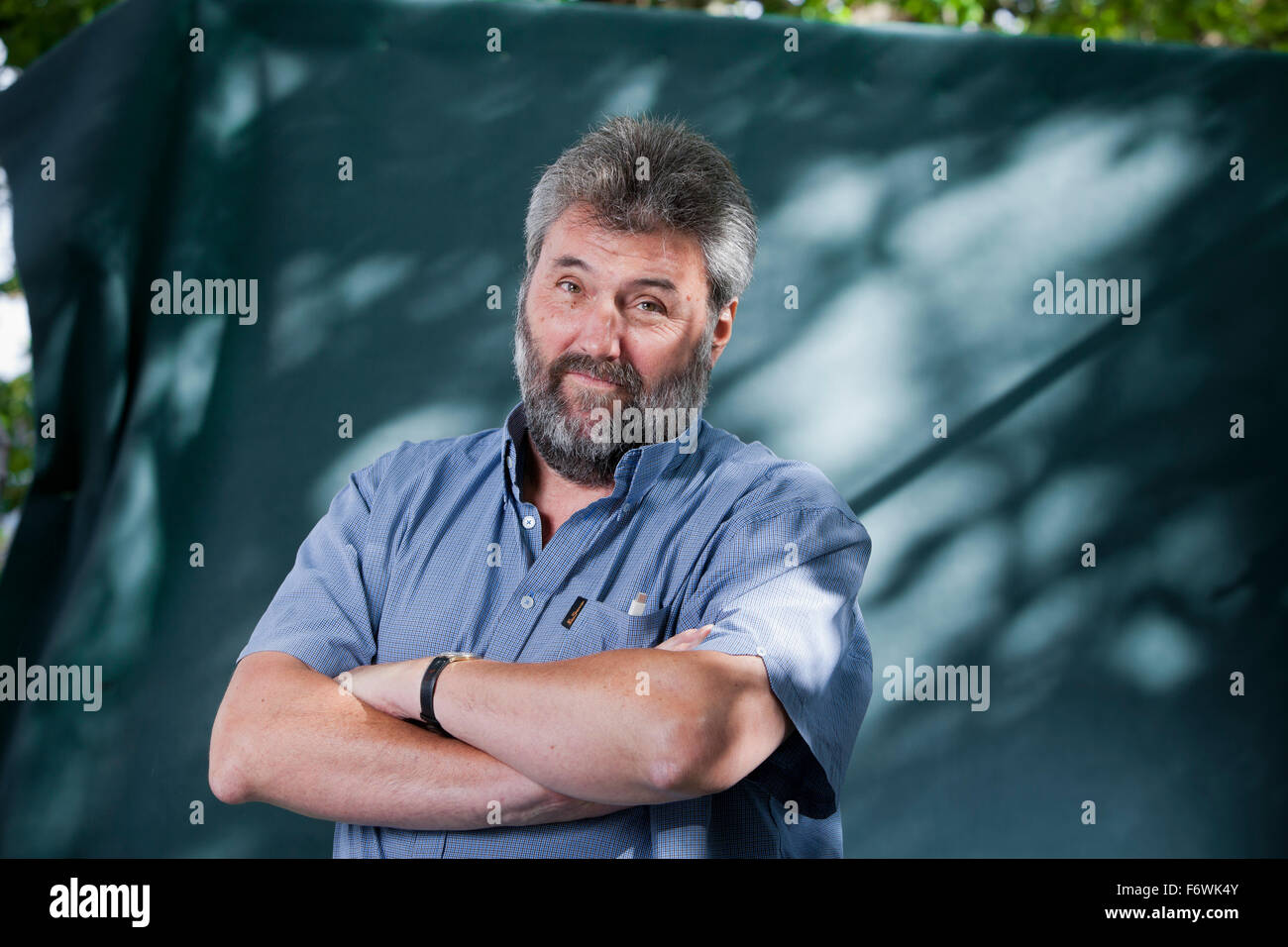 Steve Bell, englischer politischer Karikaturist, an das Edinburgh International Book Festival 2015. Edinburgh, Schottland. Stockfoto