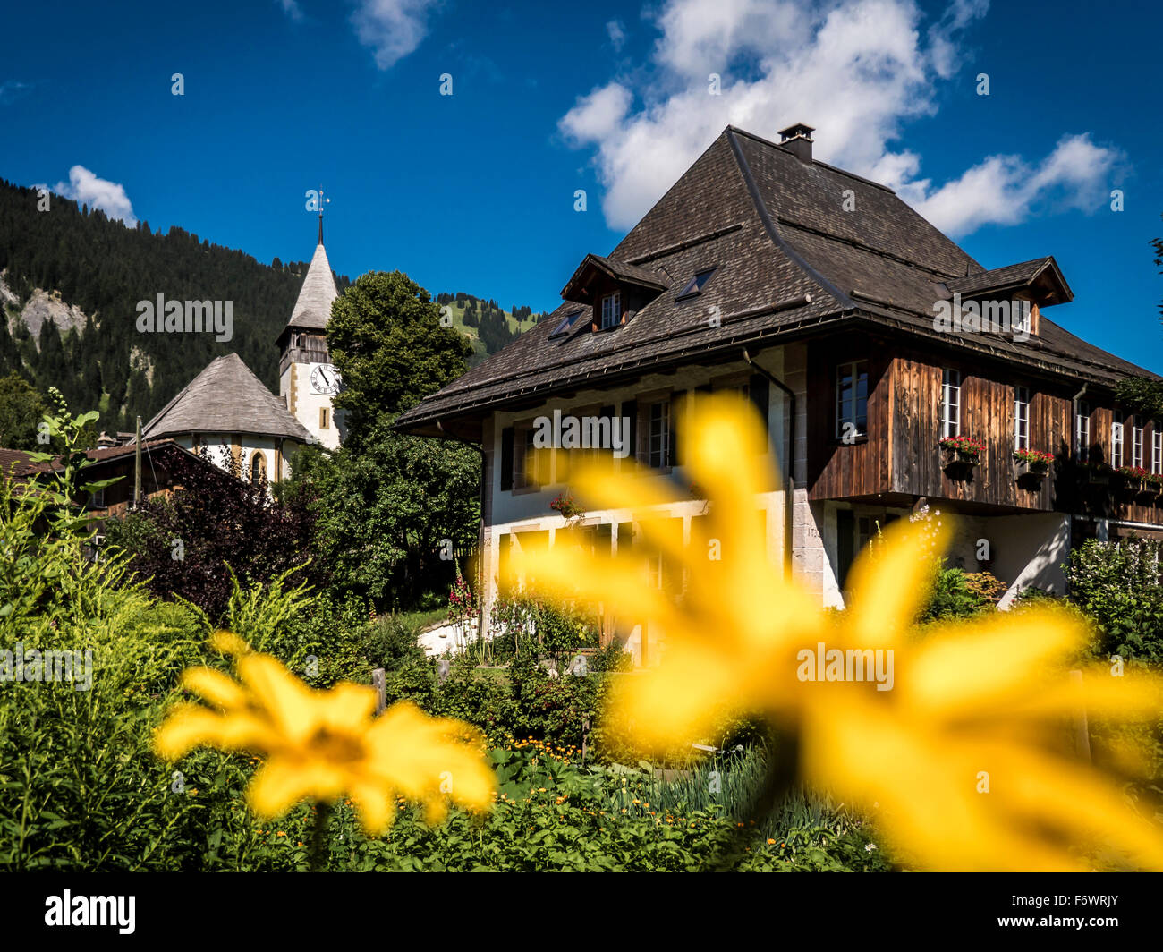 Chalet, Lauenen, Kanton Bern, Schweiz Stockfoto