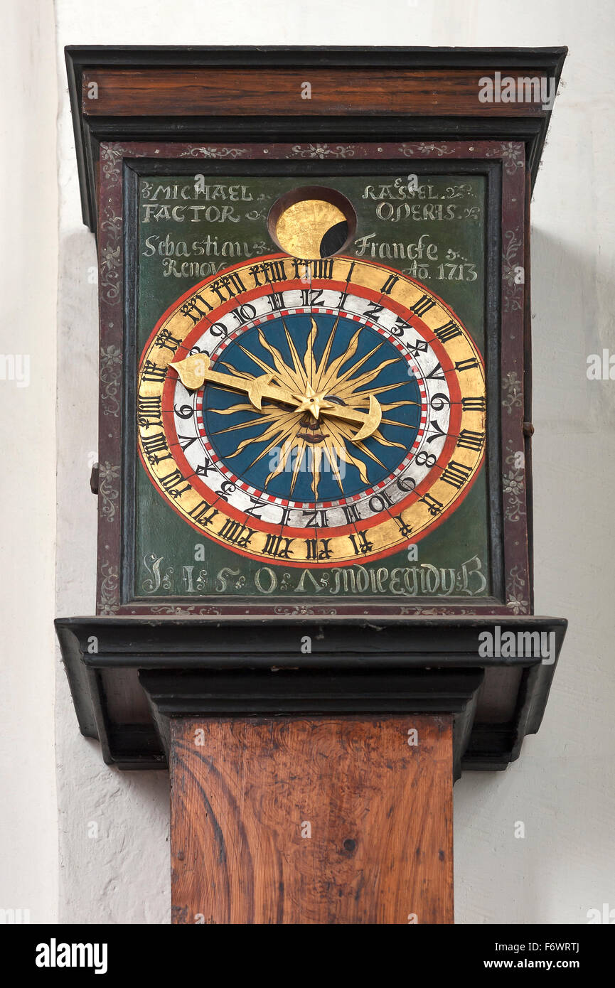 Moondial, astronomische Uhr in der Sakristei, 1507, Pfarrkirche St. Peter und Paul, Görlitz, Oberlausitz, Sachsen, Deutschland Stockfoto