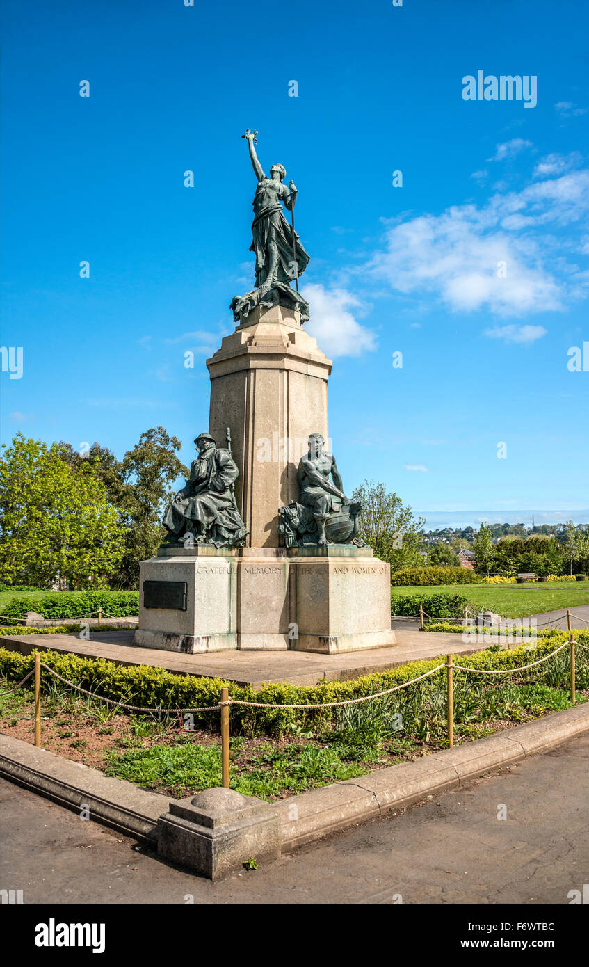 War Memorial in Northernhay Gardens, Exeter, Devon, Großbritannien Stockfoto