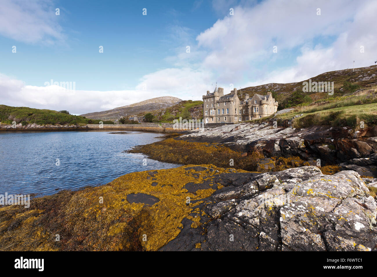Amhuinnsuidhe Castle, Insel Harris. Äußeren Hebriden, Schottland Stockfoto