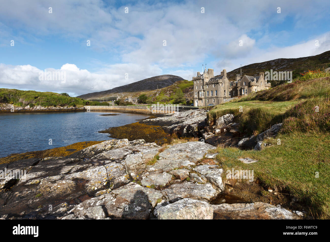 Amhuinnsuidhe Castle, Insel Harris. Äußeren Hebriden, Schottland Stockfoto