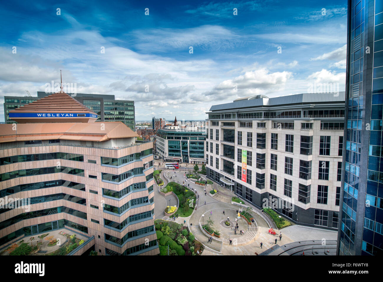 Neue Entwicklungen in Birmingham wie Nr. 1 Colmore Square (rechts) Stockfoto