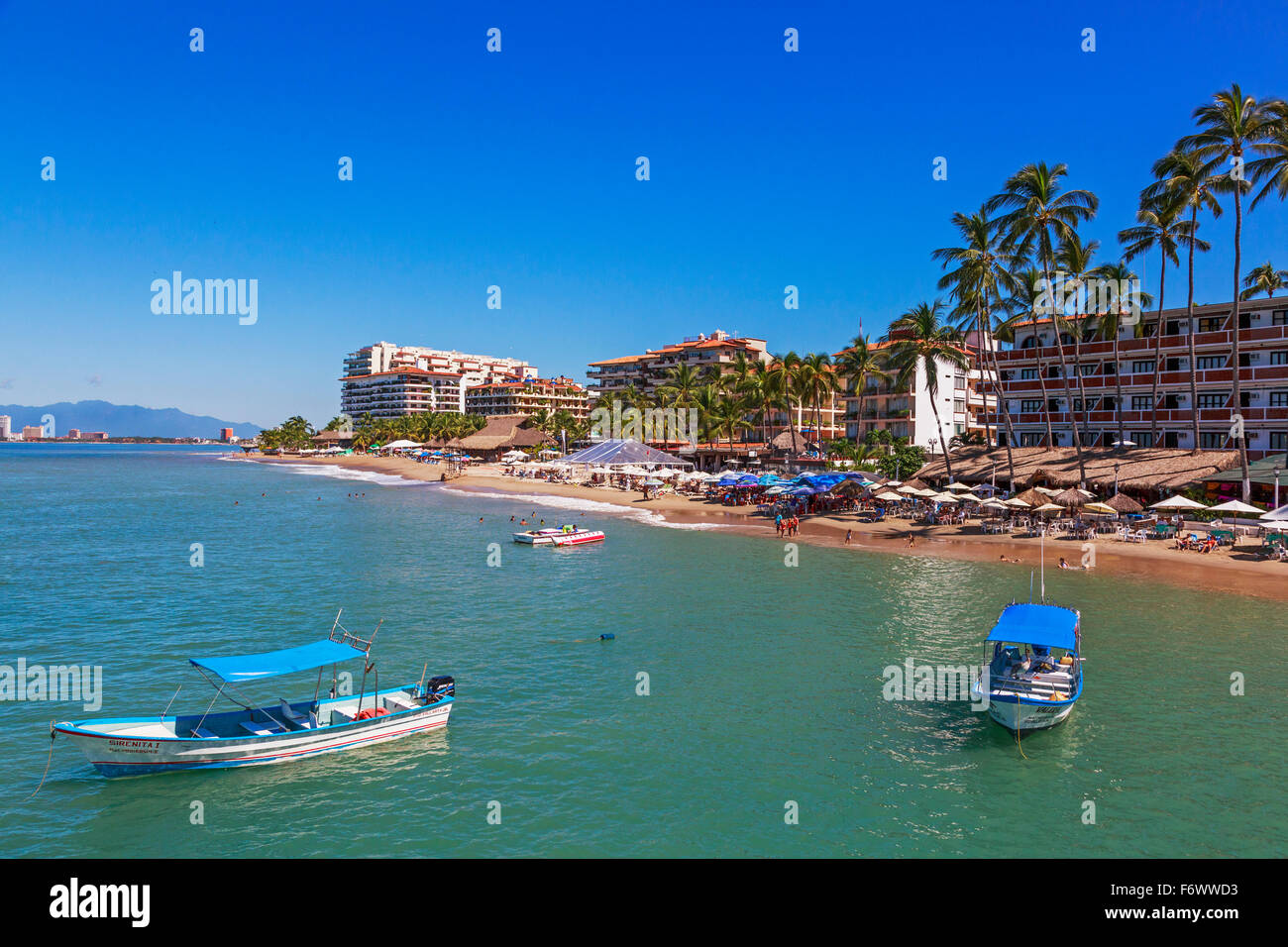 Strand von El Centro, in der Bucht von Banderas, Puerto Vallarta, Mexiko Stockfoto