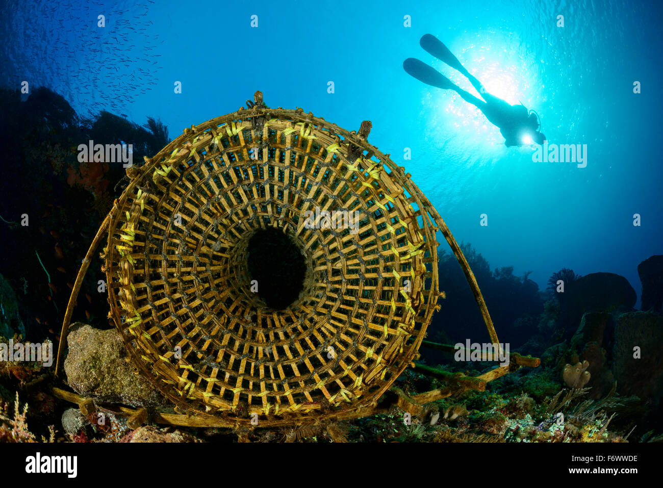 Fisch-Trap, Fischfalle typisch für Alor, Alor Archipel, Indischer Ozean, Indonesien, Sawu Meer, Pantarstrait Stockfoto