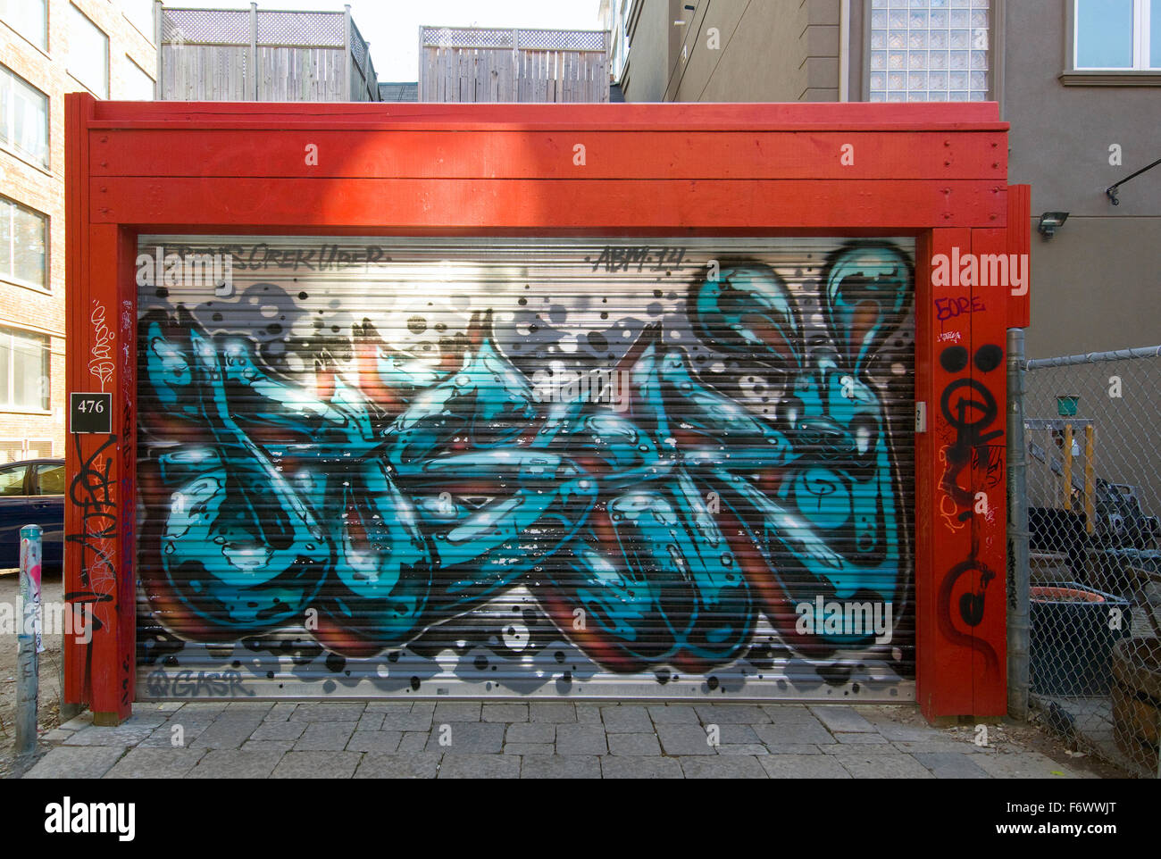 Graffiti in Spur Weg in Toronto, Ontario, Kanada Stockfoto
