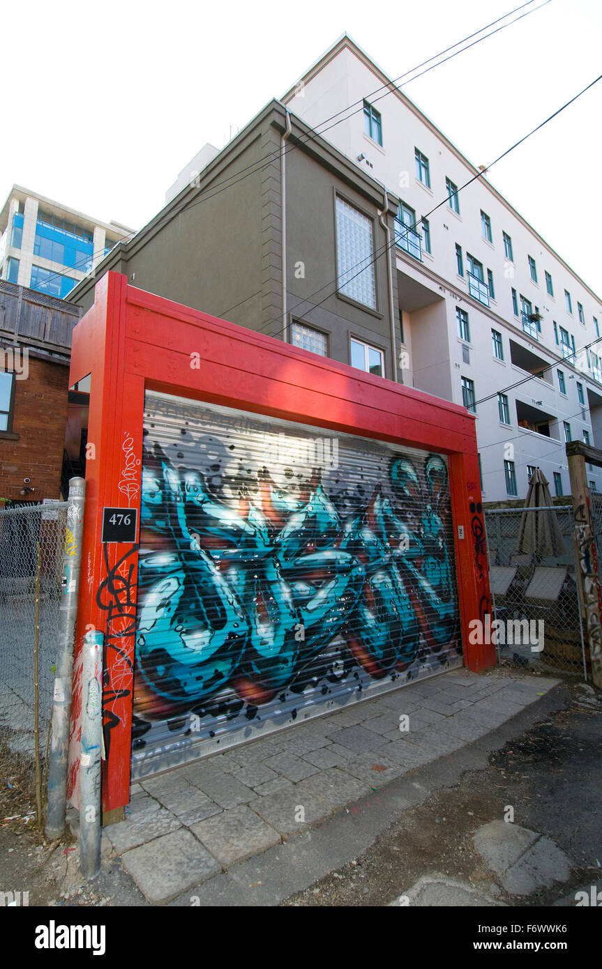 Graffiti in Spur Weg in Toronto, Ontario, Kanada Stockfoto