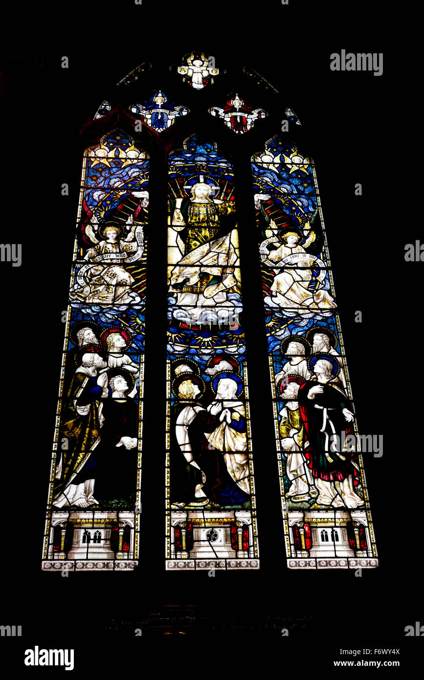 Buntglas Kirchenfenster in Brewood Staffordshire Stockfoto