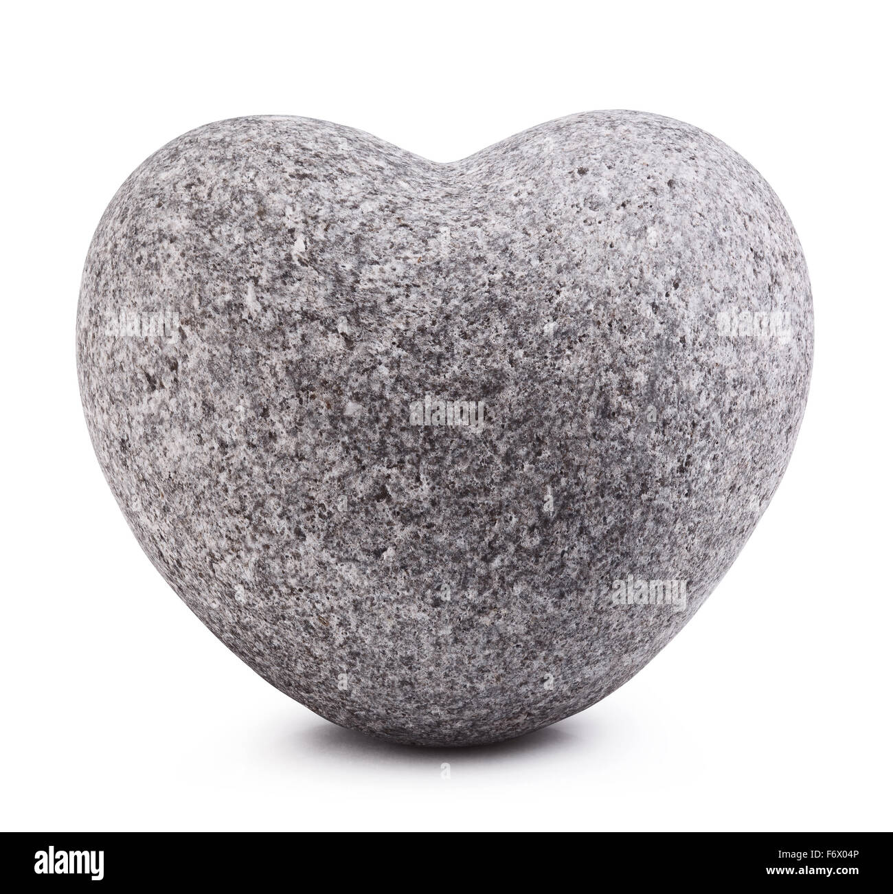 Stein in Form von Herzen isoliert auf weißem Hintergrund Stockfoto