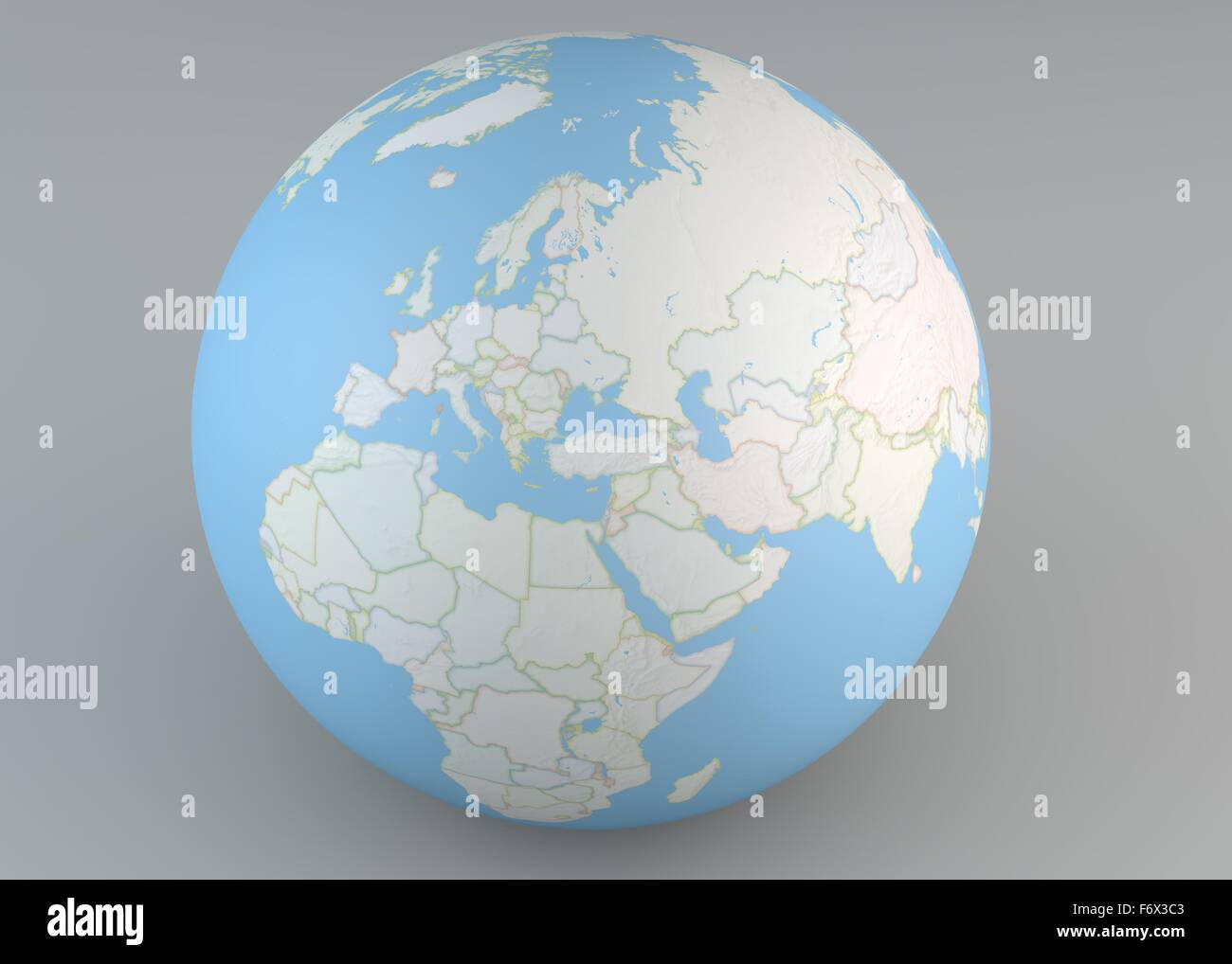 Planisphere Karte Globe, politische Karte, Europa Nordafrika und Nahost Stockfoto