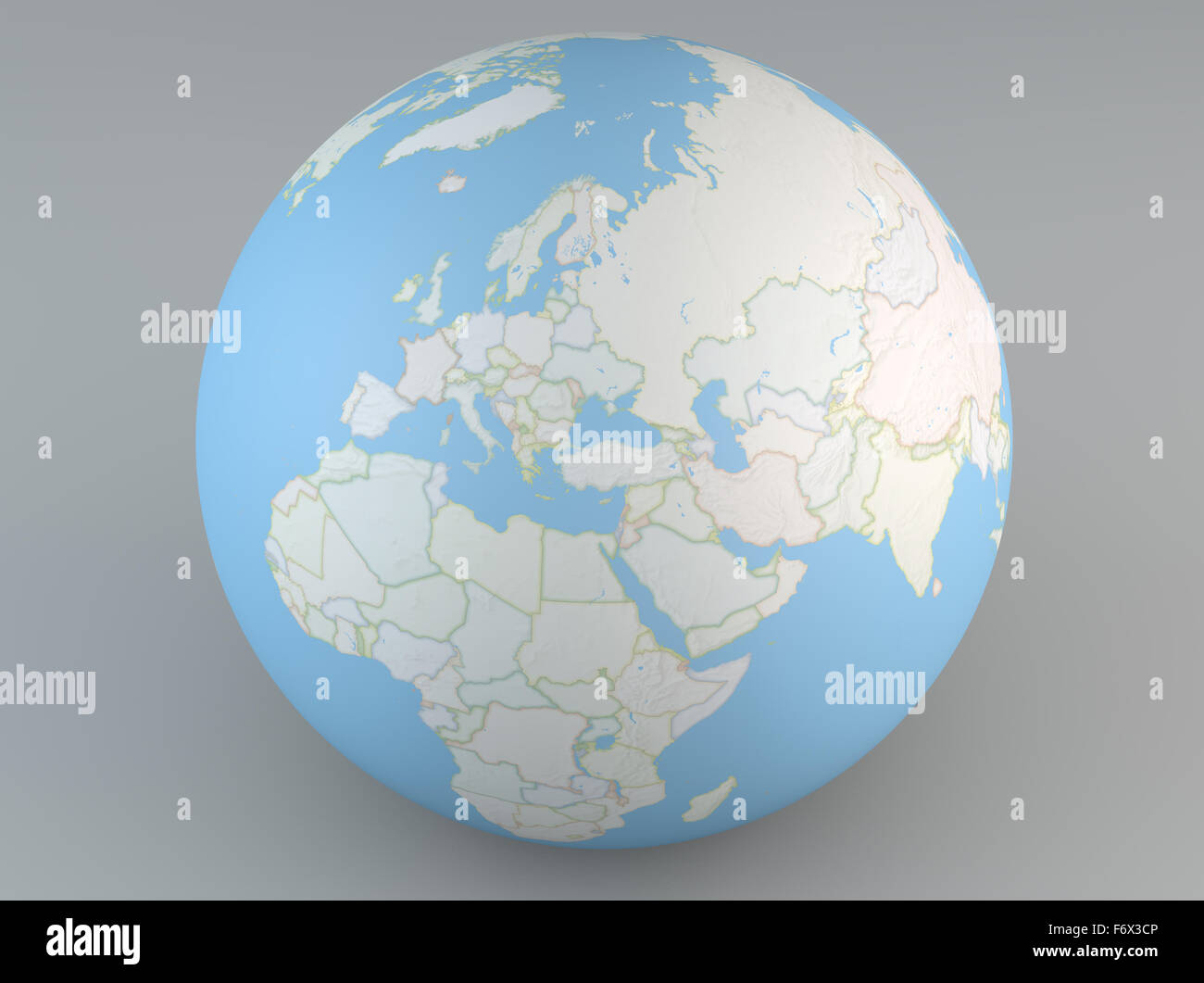 Planisphere Karte Globe, politische Karte, Europa Nordafrika und Nahost Stockfoto