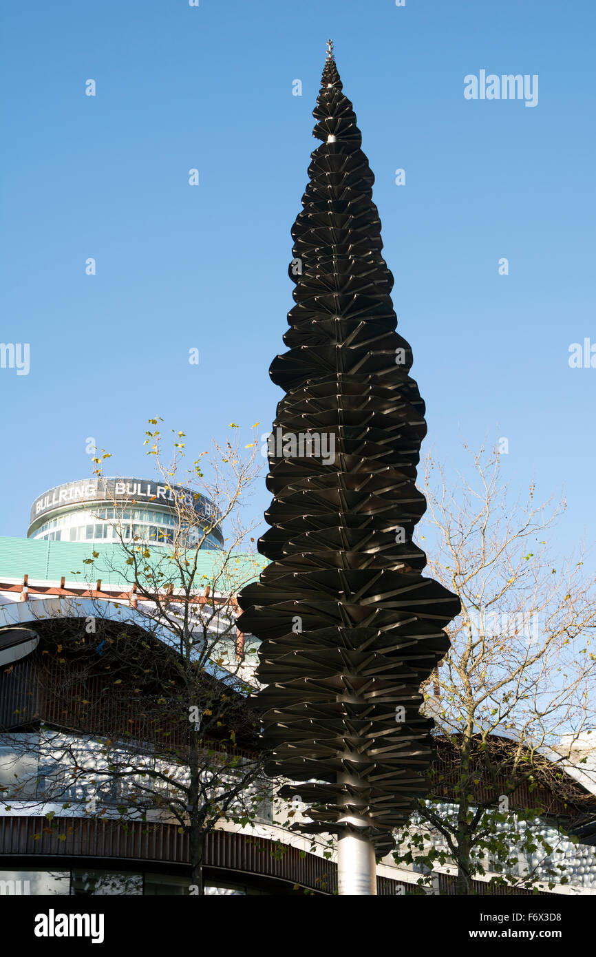 Baum Skulptur, der Stierkampfarena, Birmingham, UK Stockfoto