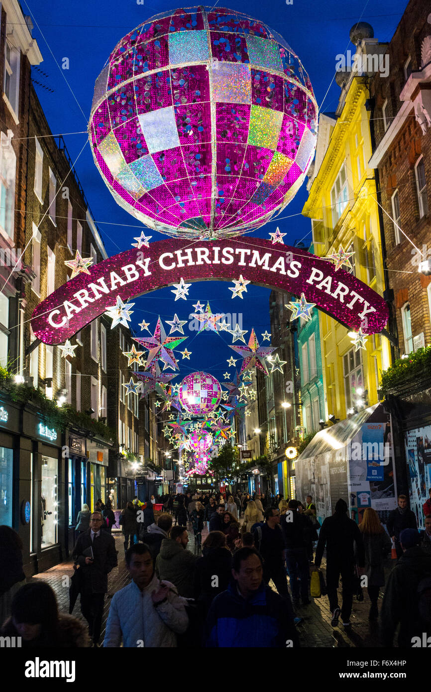 Carnaby Street Christmas lights Stockfotografie Alamy