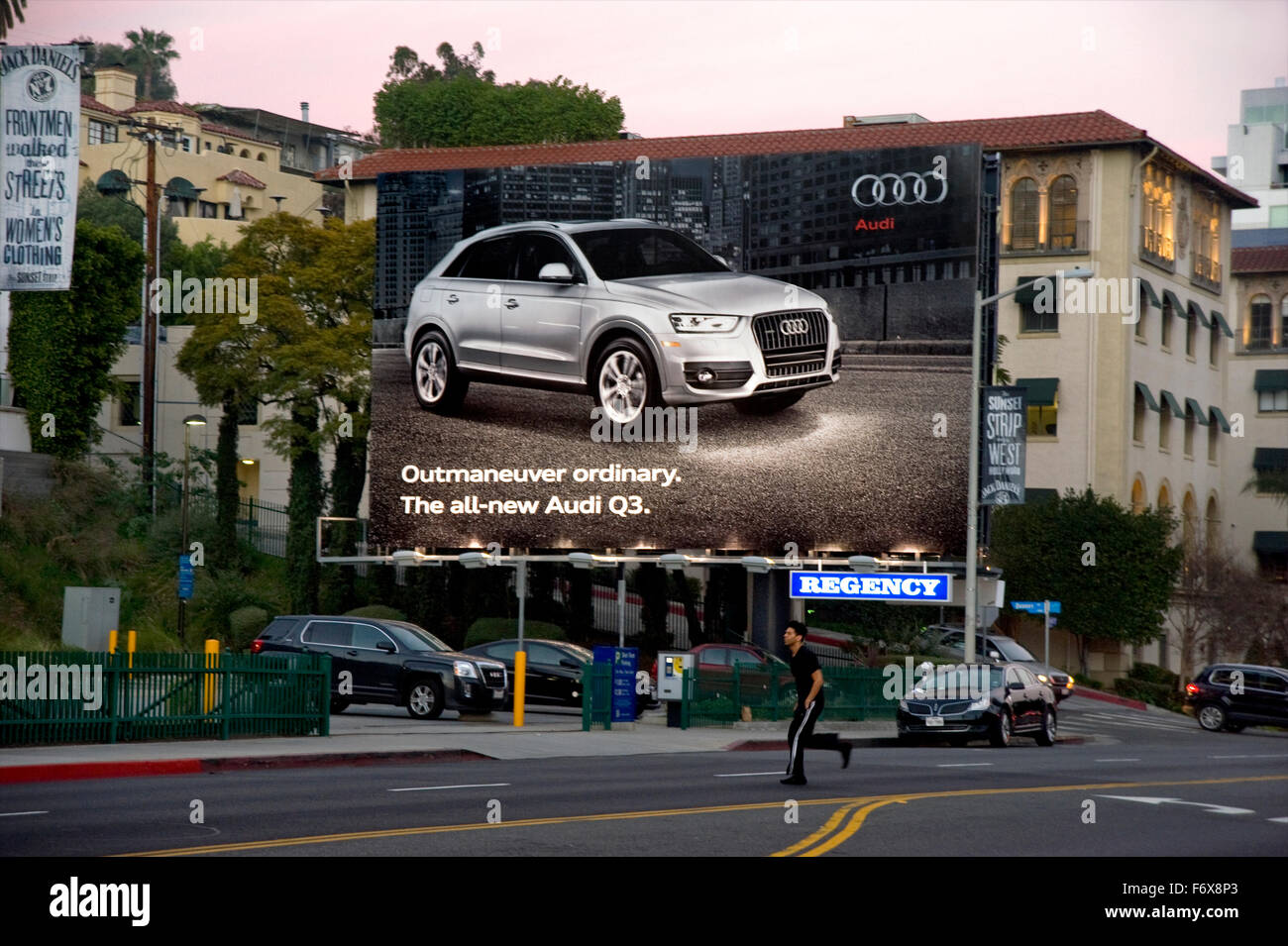 Audi Billboard auf dem Sunset Strip Stockfoto