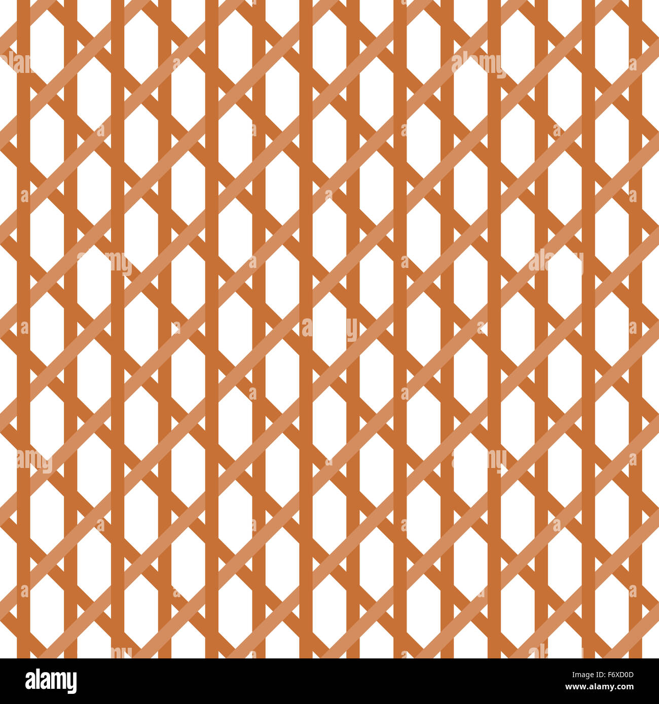 Interleaved / verwobenen Bänder in einem Sechseck-Muster mit Kreuz Streifen auf weißem Hintergrund. Stockfoto