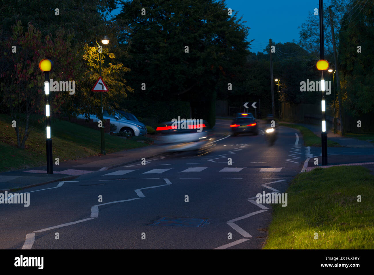 Benard Beacon, Fußgänger Straßenkreuzung in Cuckfield, Sussex, Großbritannien Stockfoto